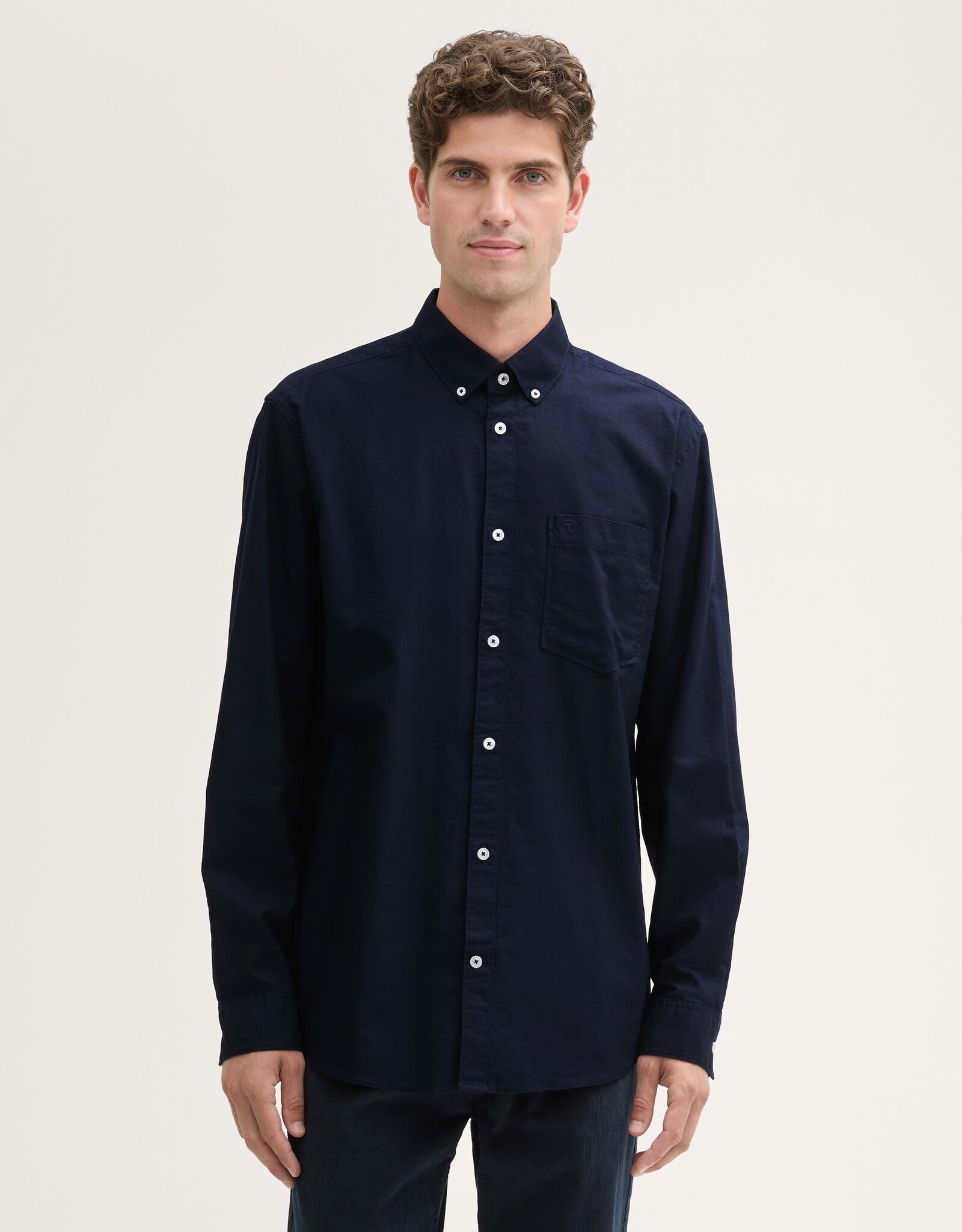 Tom Tailor Mens Solid Oxford Shirt