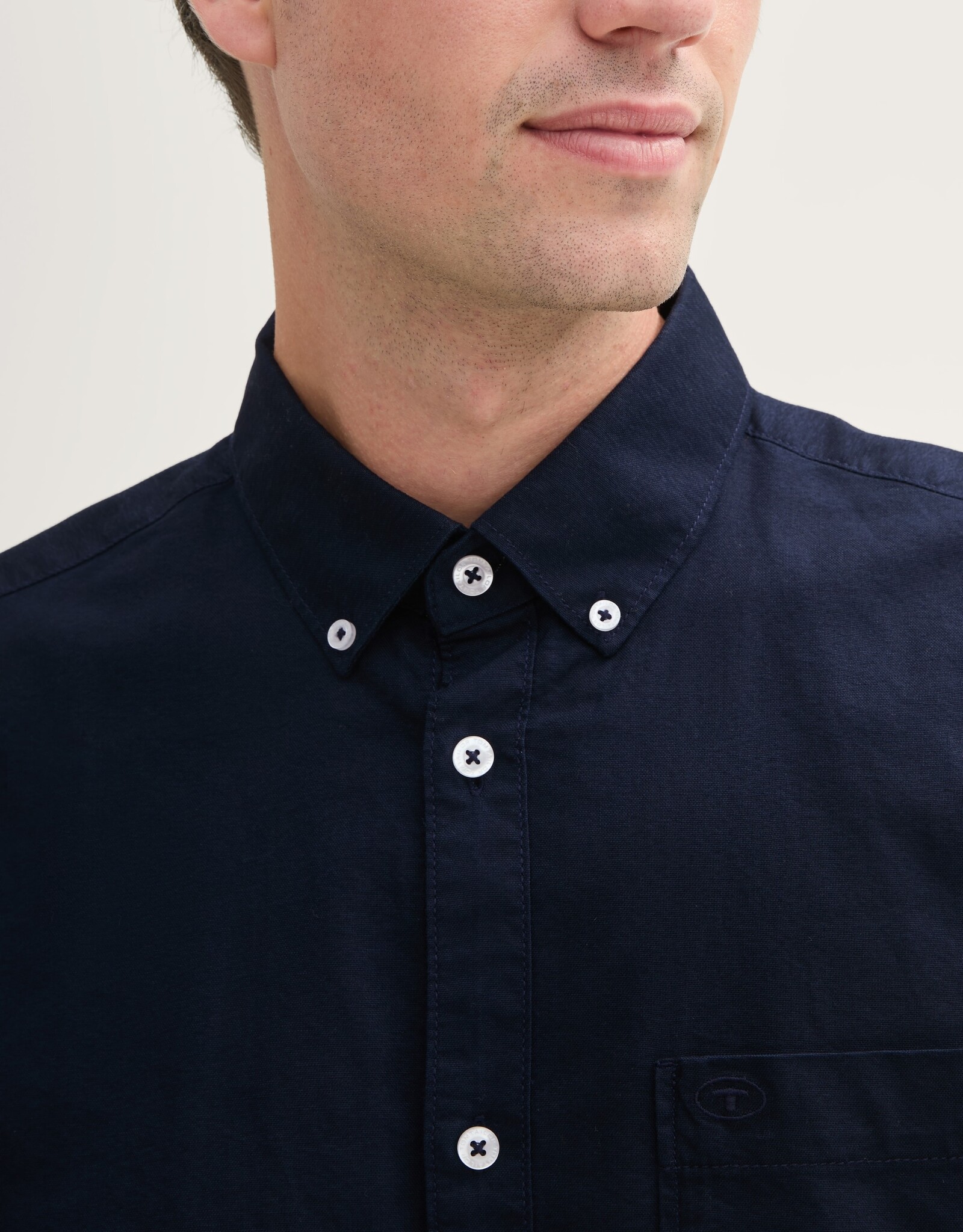 Tom Tailor Mens Solid Oxford Shirt