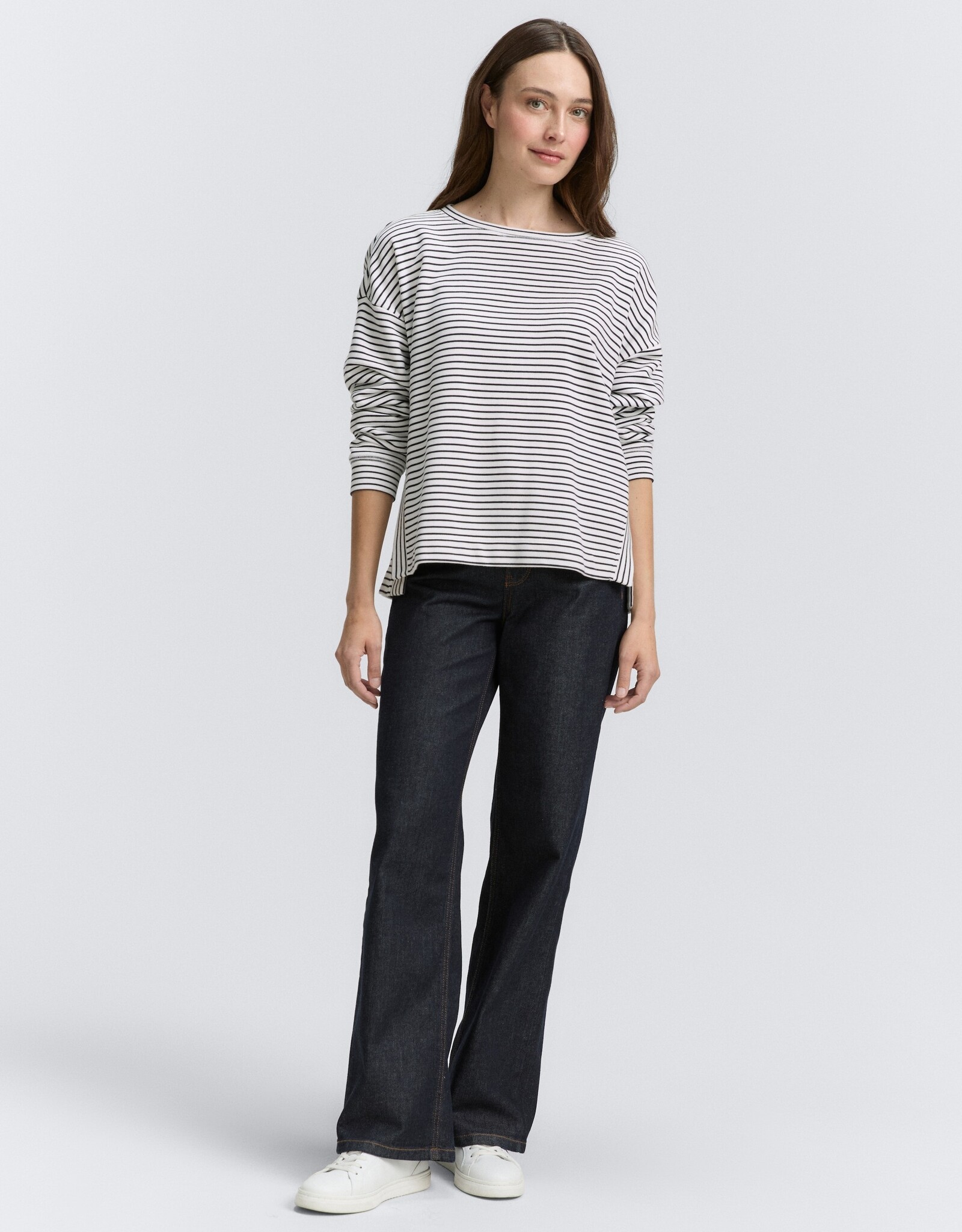 Tom Tailor Boat Neck Striped Sweatershirt