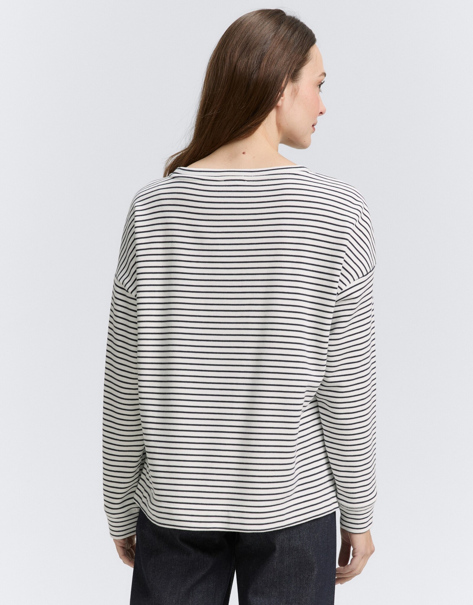 Tom Tailor Boat Neck Striped Sweatershirt