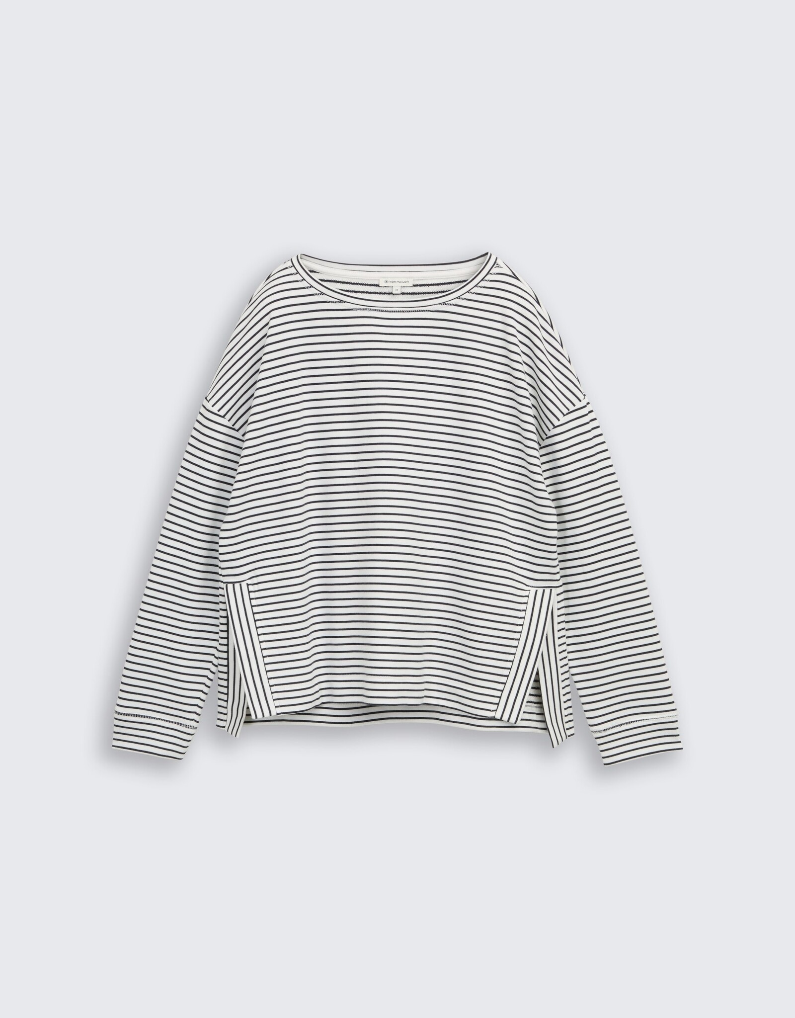 Tom Tailor Boat Neck Striped Sweatershirt