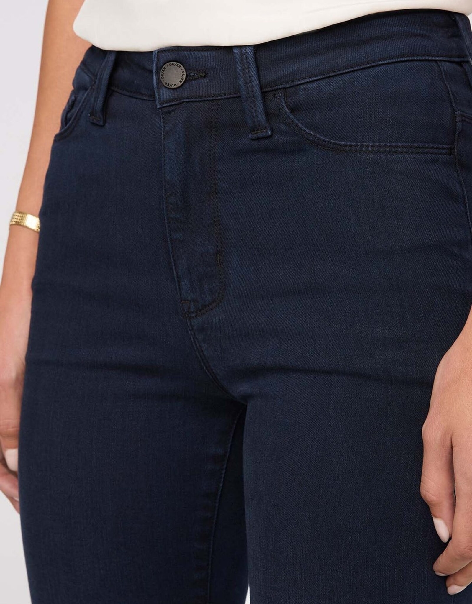 Duer No Sweat Denim High Rise Flare - Dusk Blue