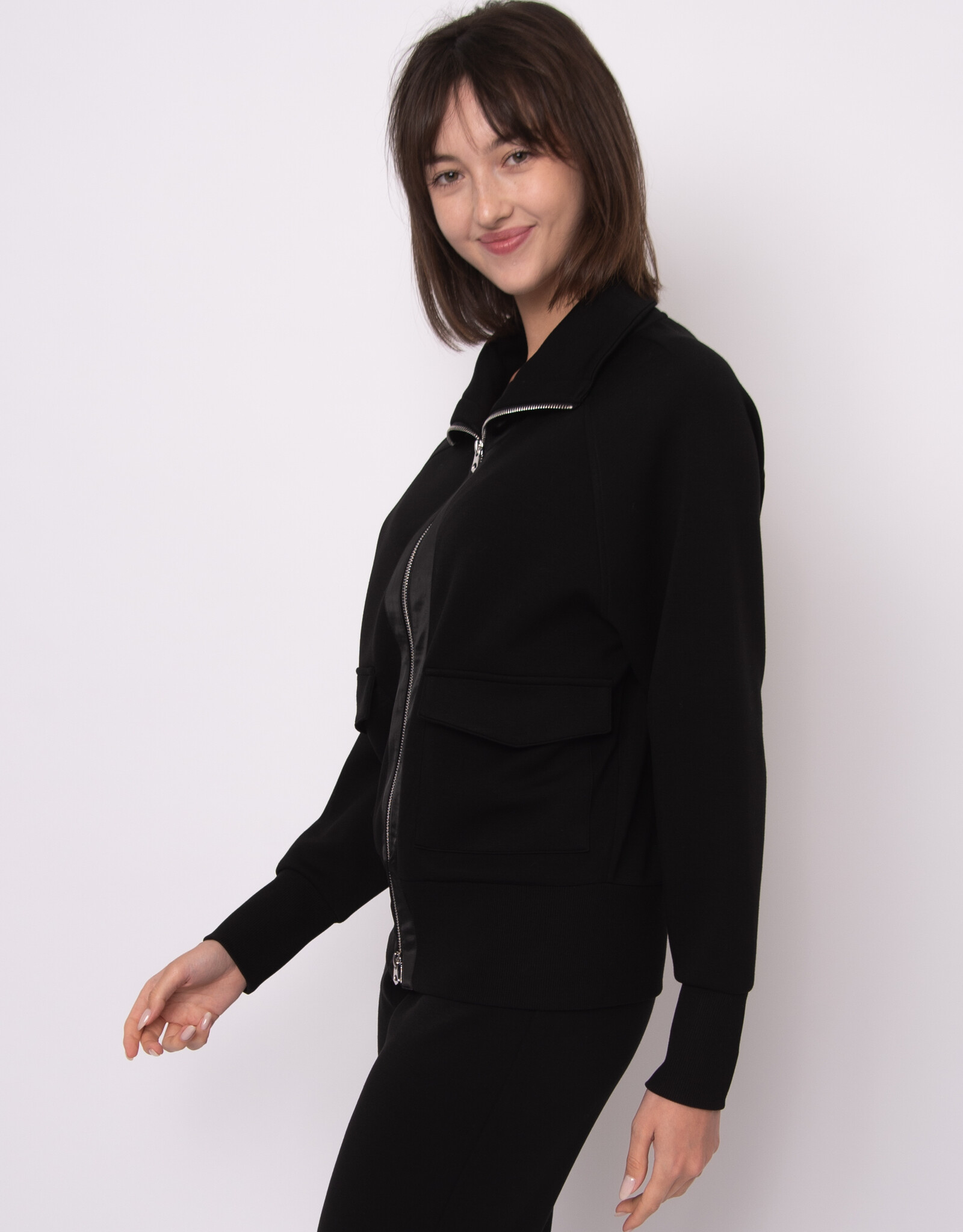 RD Style Saruna Soft Satin Trim Mock Nk Jacket