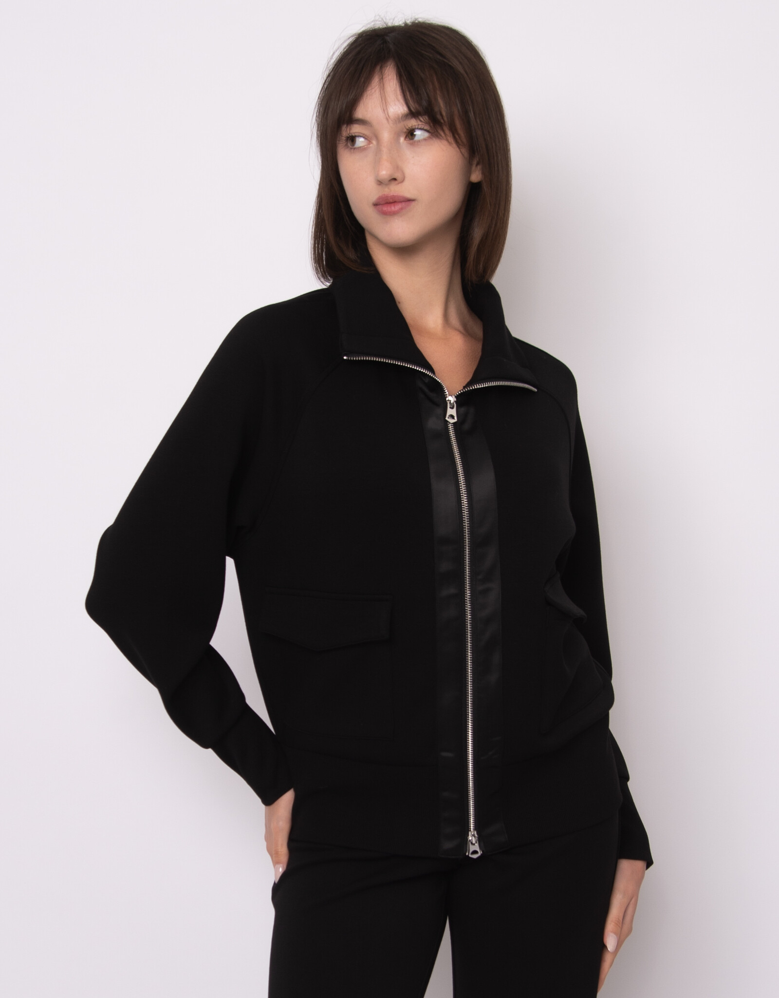 RD Style Saruna Soft Satin Trim Mock Nk Jacket