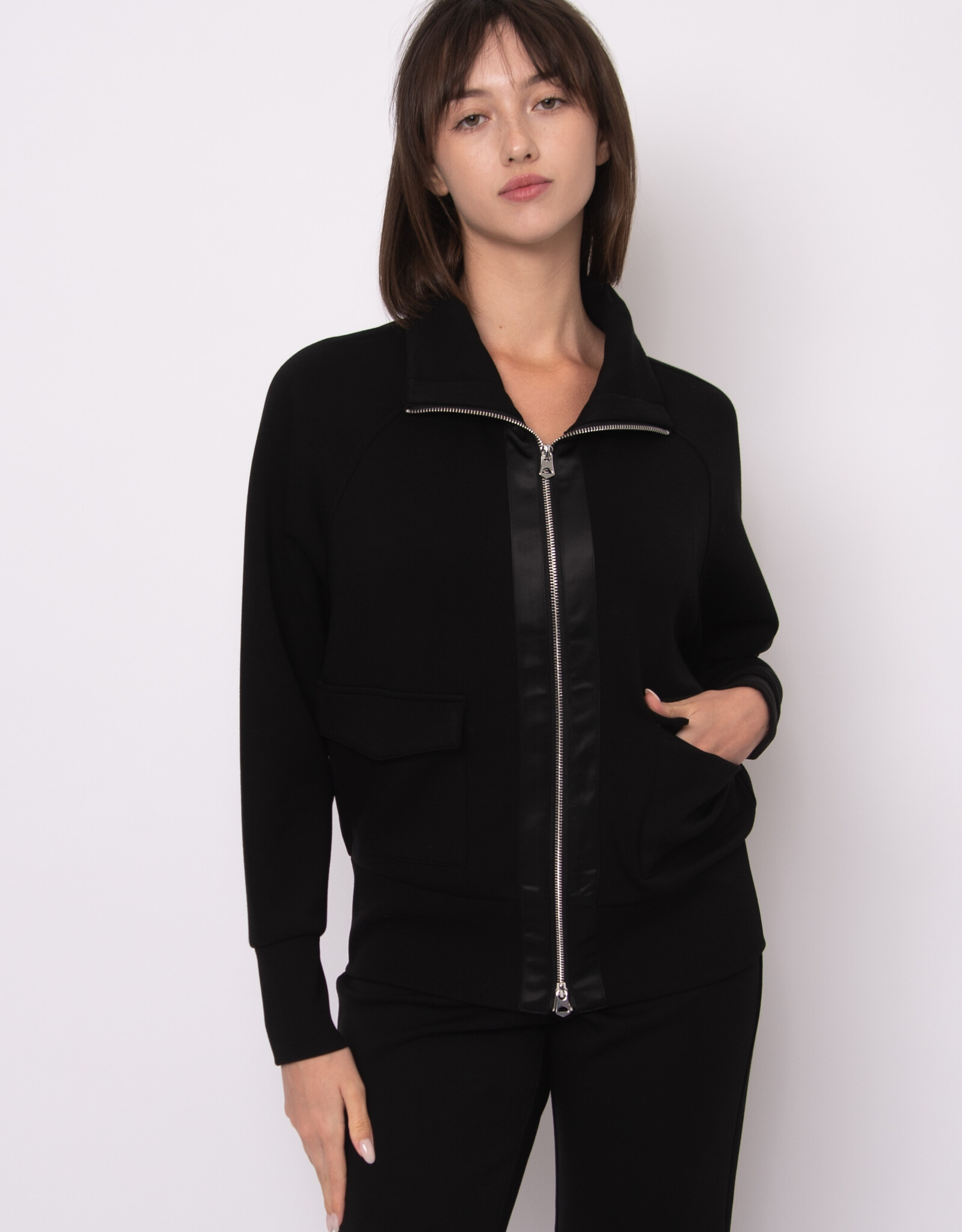 RD Style Saruna Soft Satin Trim Mock Nk Jacket