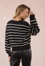Molly Bracken Striped L/S Heart Detail Pullover