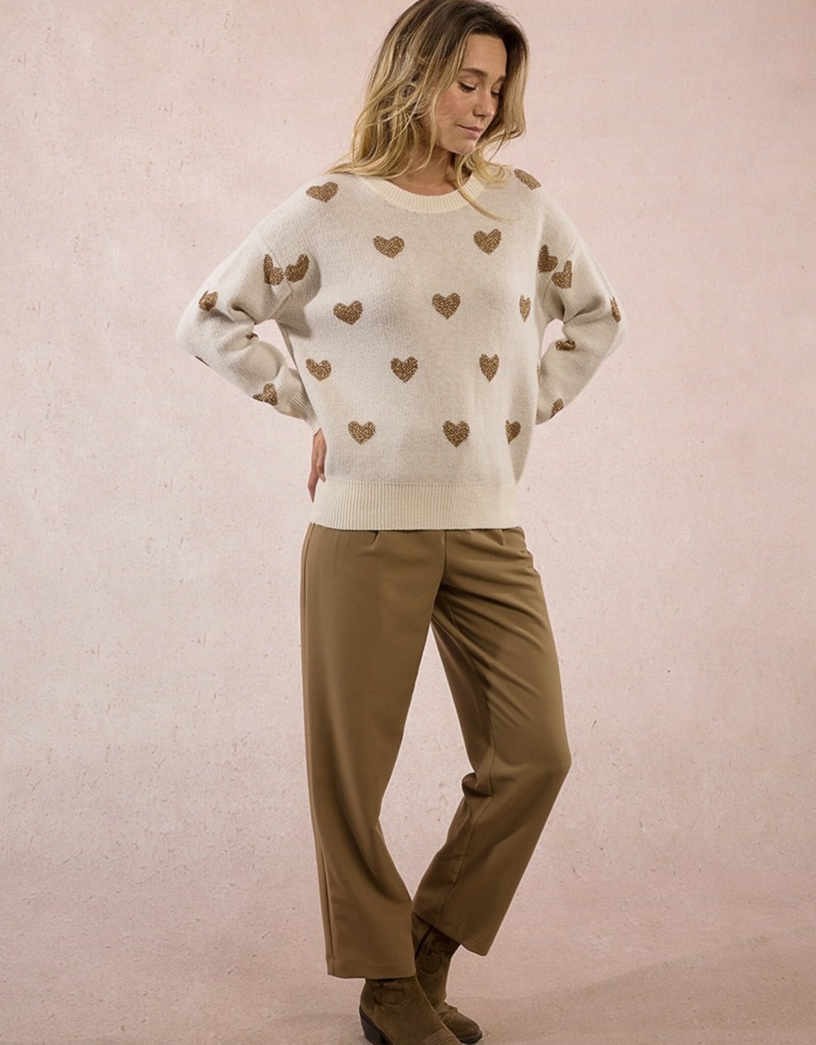 Molly Bracken Heart Print Pullover