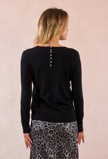 Molly Bracken Pearl Trim Knit Top