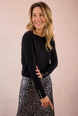 Molly Bracken Pearl Trim Knit Top
