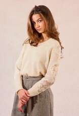 Molly Bracken V-Nk Lace Sleeve Sweater