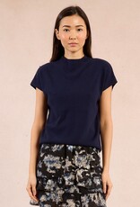 Molly Bracken MockNk Cap Sleeve Knit Top