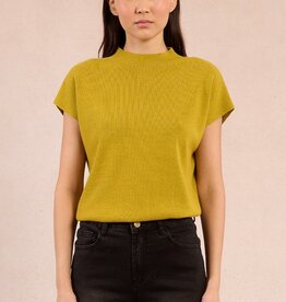 Molly Bracken MockNk Cap Sleeve Knit Top