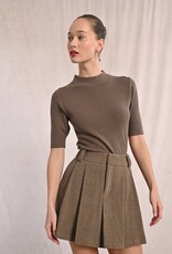 Molly Bracken Mock Nk S/S Knit Top