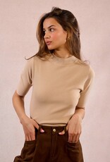 Molly Bracken Mock Nk S/S Knit Top
