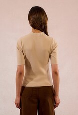 Molly Bracken Mock Nk S/S Knit Top