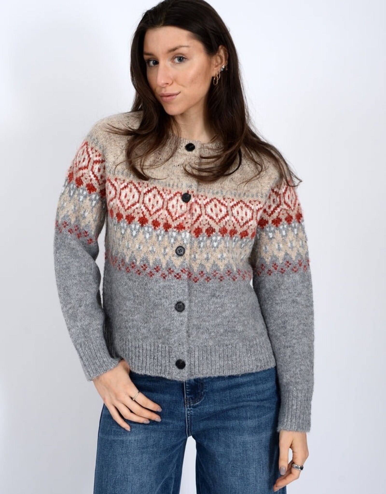 RD Style Themis Long Raglan Printed Cardigan