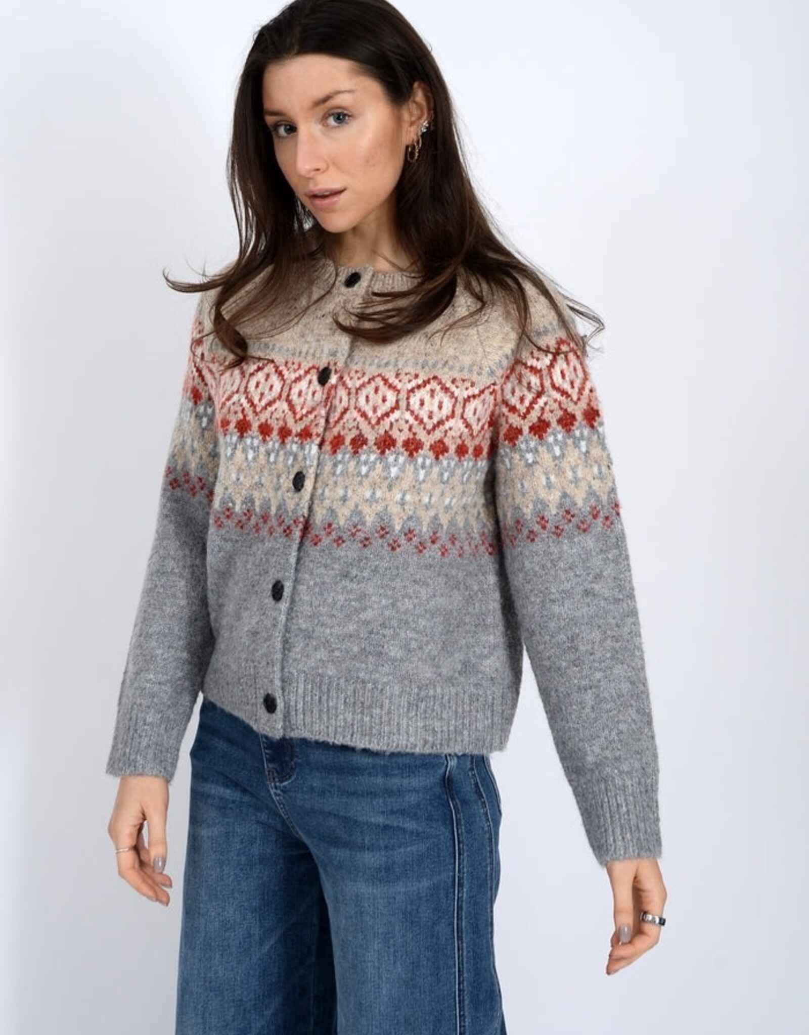RD Style Themis Long Raglan Printed Cardigan