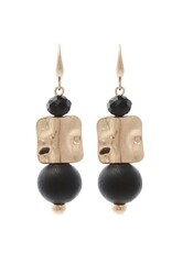 Merx Inc. Merx Matt Gold and Black Bead Earrings