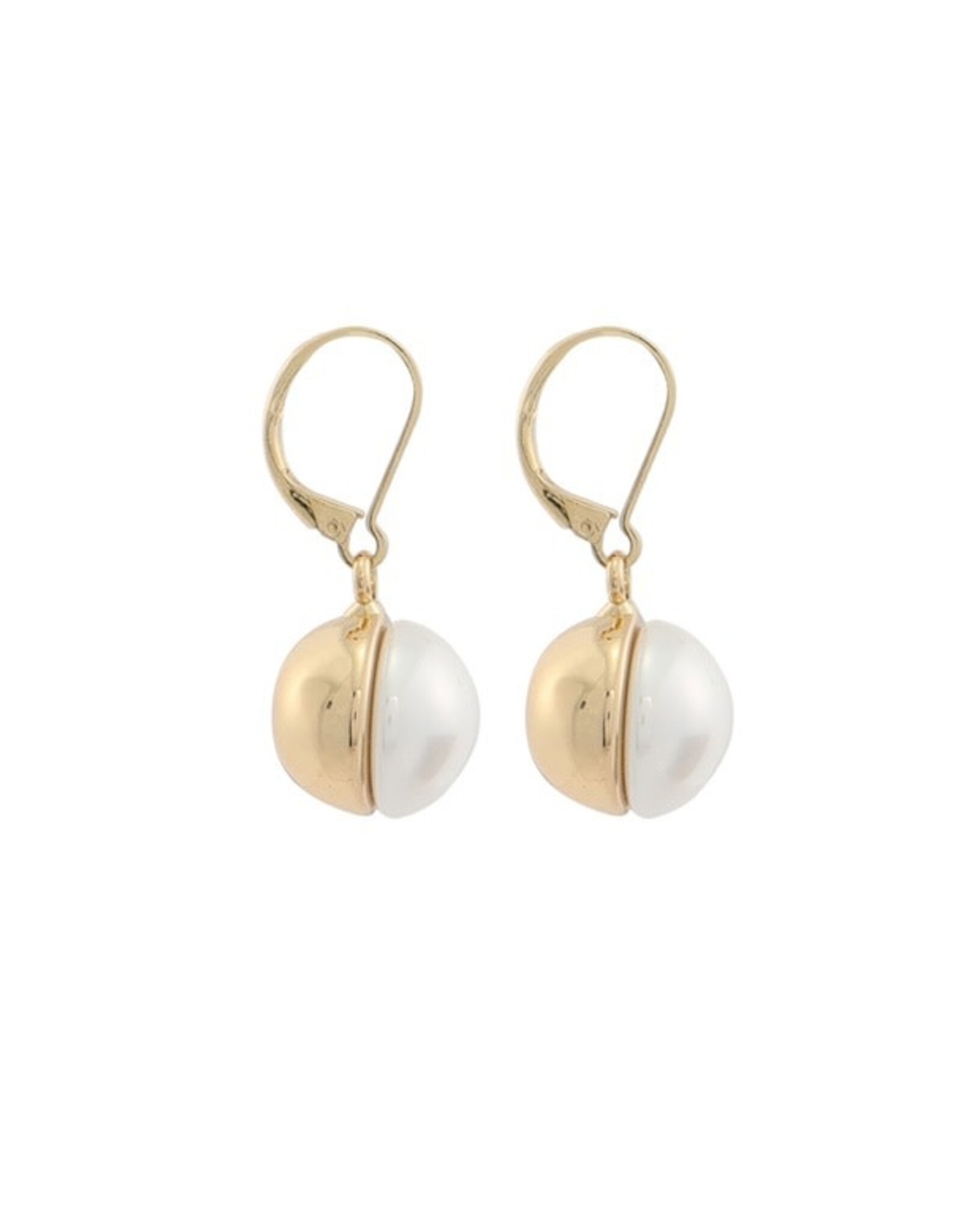 Merx Inc. Merx Pearl w Gold Back Drop Earrings