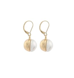 Merx Inc. Merx Pearl w Gold Back Drop Earrings