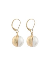 Merx Inc. Merx Pearl w Gold Back Drop Earrings