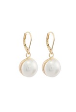 Merx Inc. Merx Pearl w Gold Back Drop Earrings