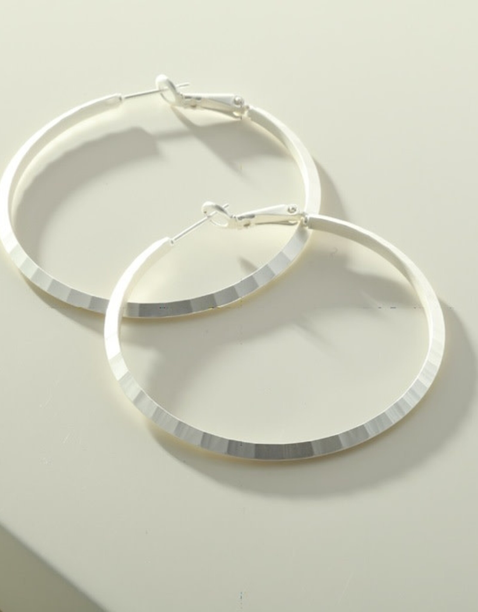 Merx Inc. Merx Matt Silver Hoops
