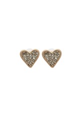 Merx Inc. Merx Crystal Heart Studs Gold