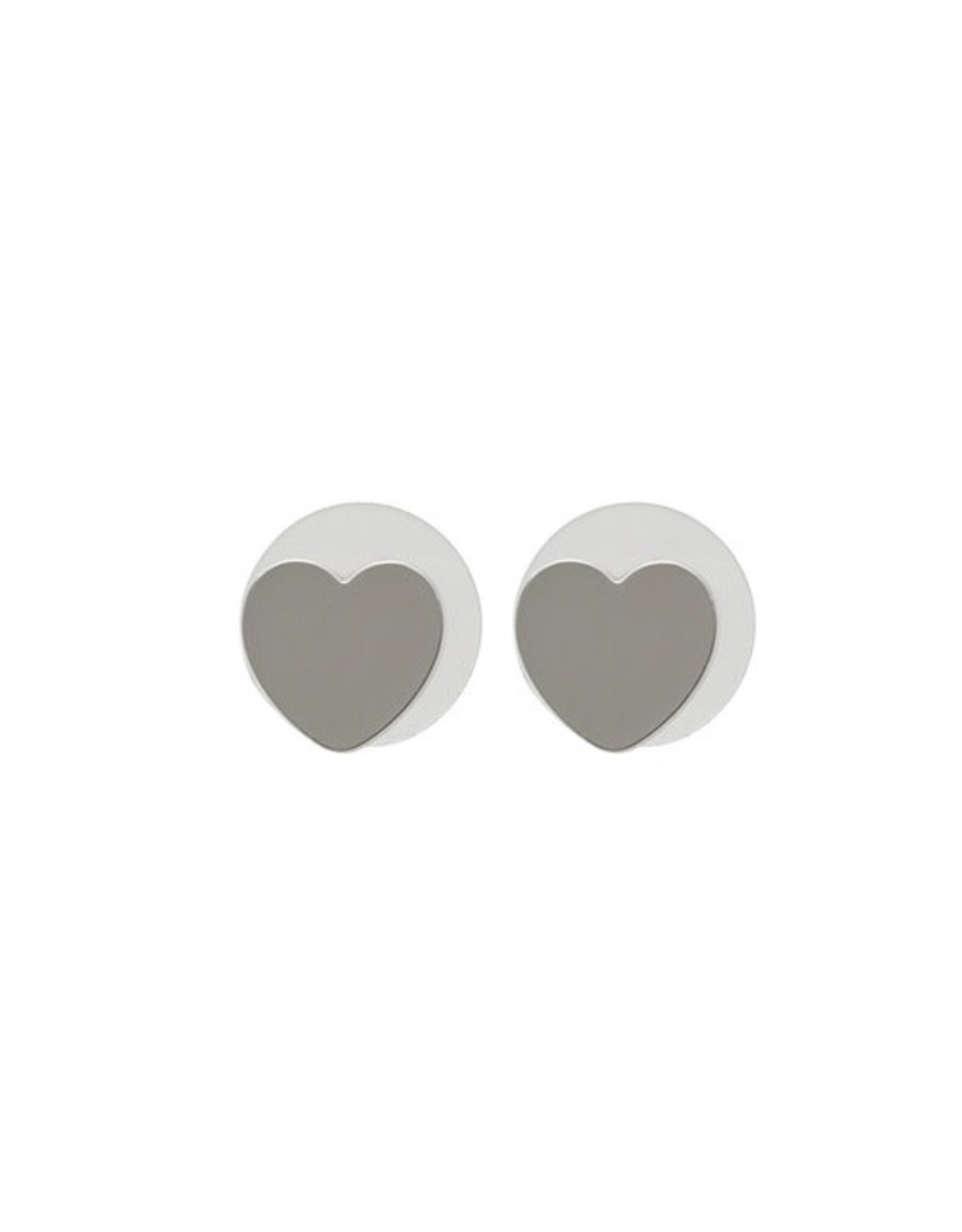 Merx Inc. Merx Flat Heart Studs Silver