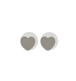 Merx Inc. Merx Flat Heart Studs Silver