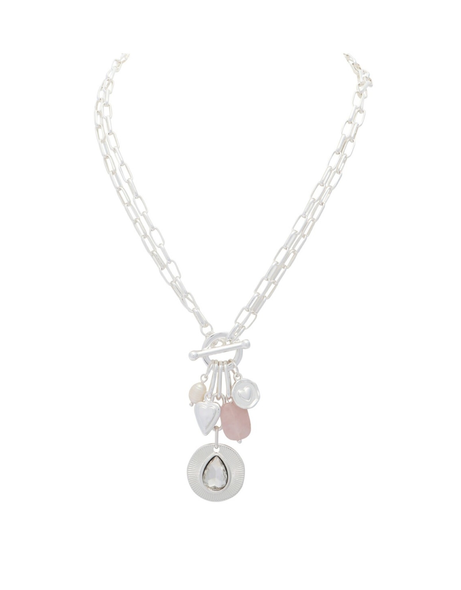 Merx Inc. Merx Charm Dounble Loop Necklace Silver