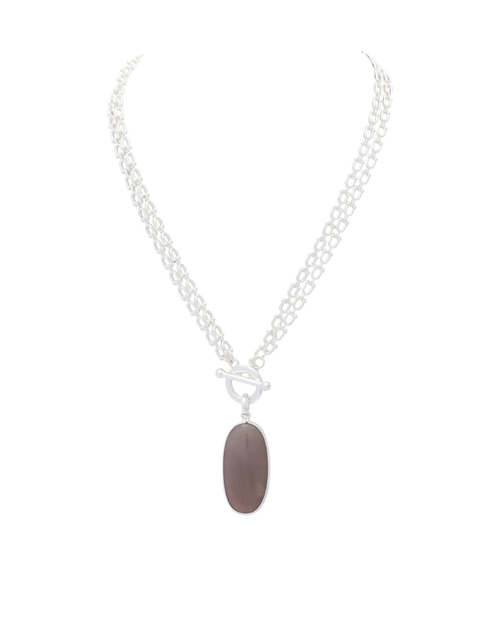 Merx Inc. Merx Stone Pendant Necklace Silver