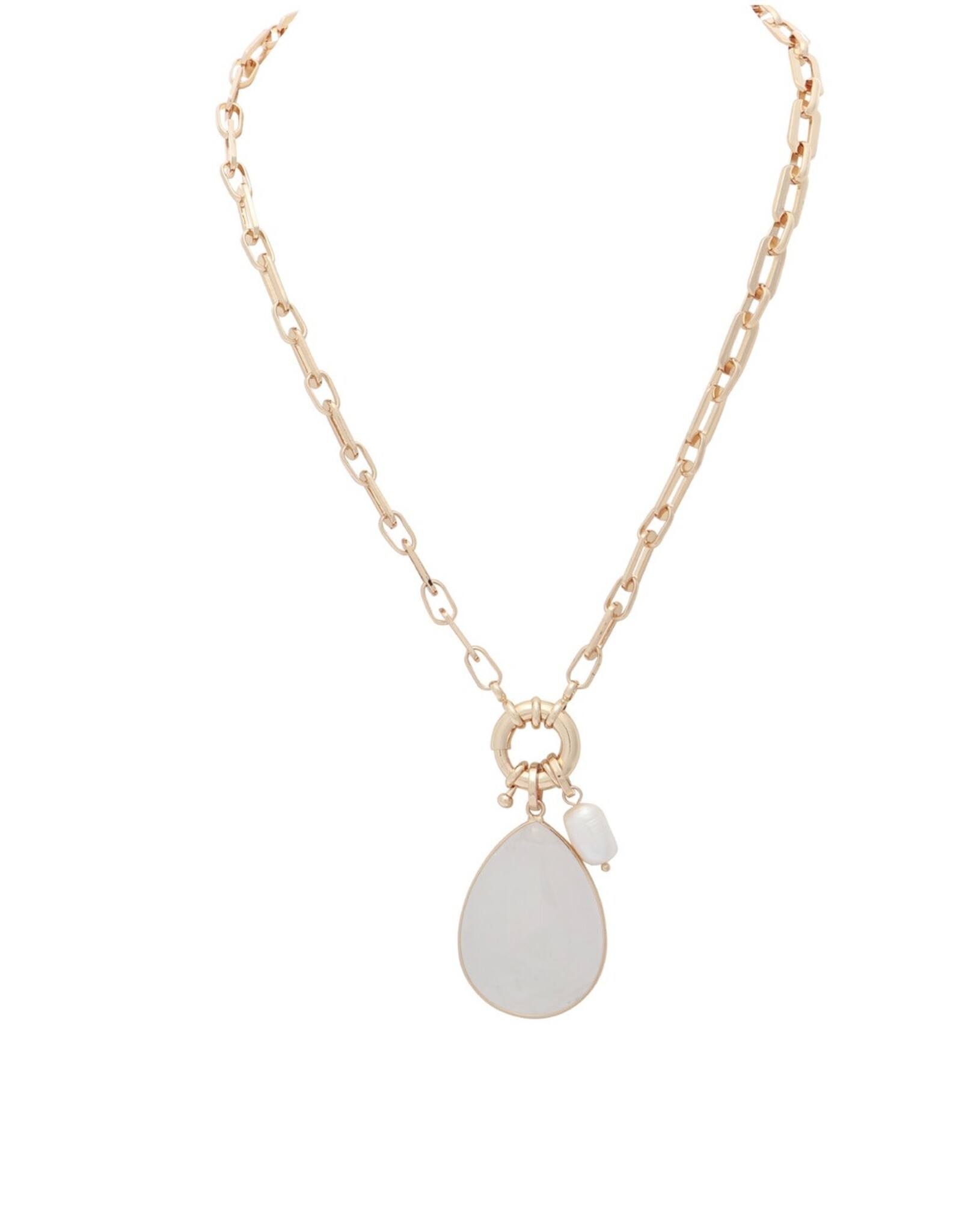 Merx Inc. Merx White Pendant Necklace Gold