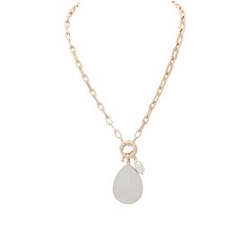 Merx Inc. Merx White Pendant Necklace Gold