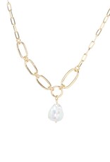 Merx Inc. Merx Fresh Water Pearl Necklace Gold