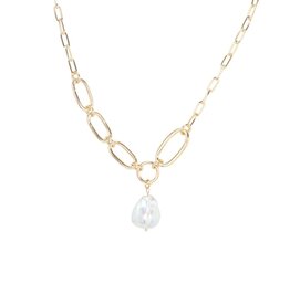 Merx Inc. Merx Fresh Water Pearl Necklace Gold