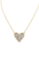 Merx Inc. Merx Crystal Gold Heart Necklace
