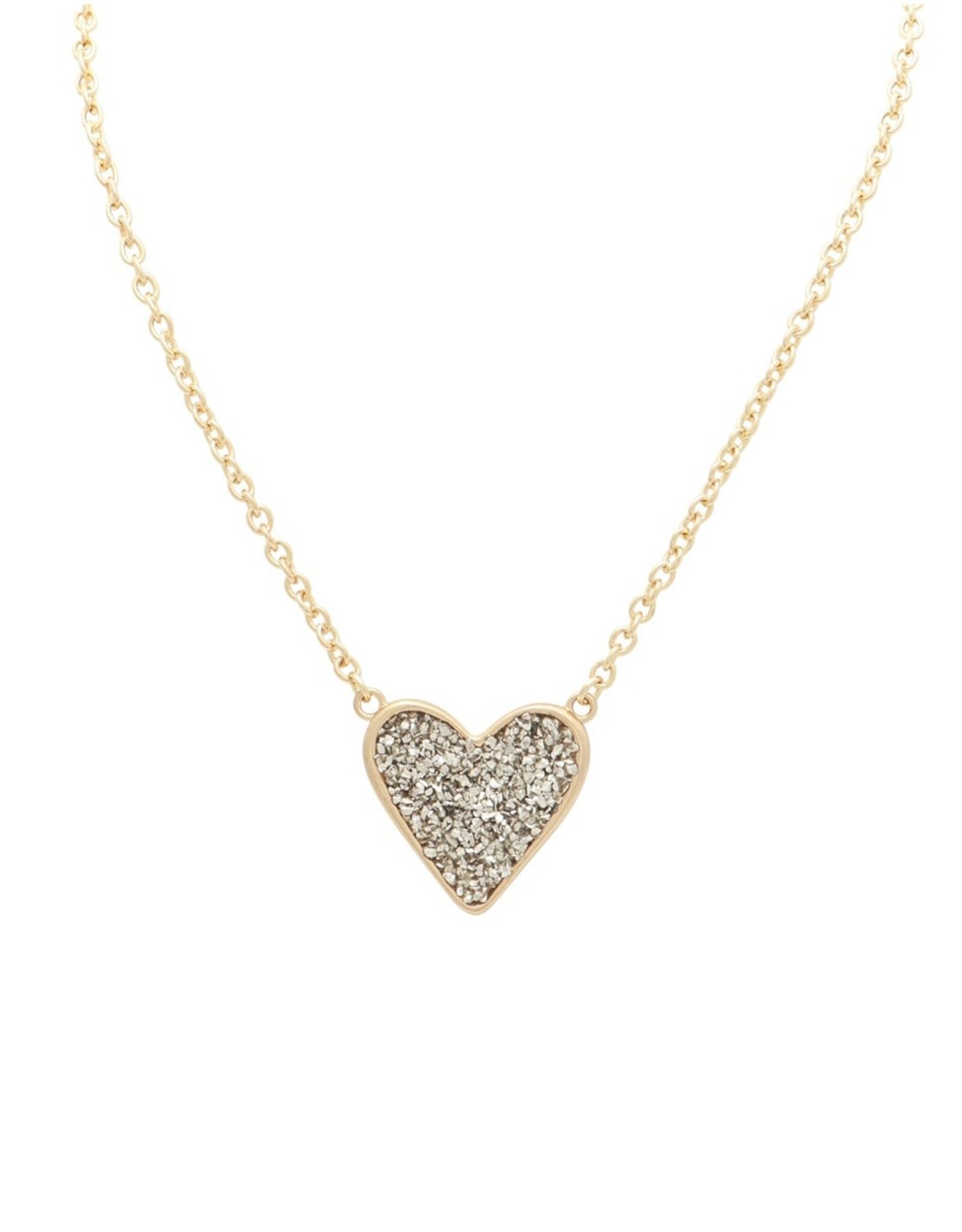 Merx Inc. Merx Crystal Gold Heart Necklace