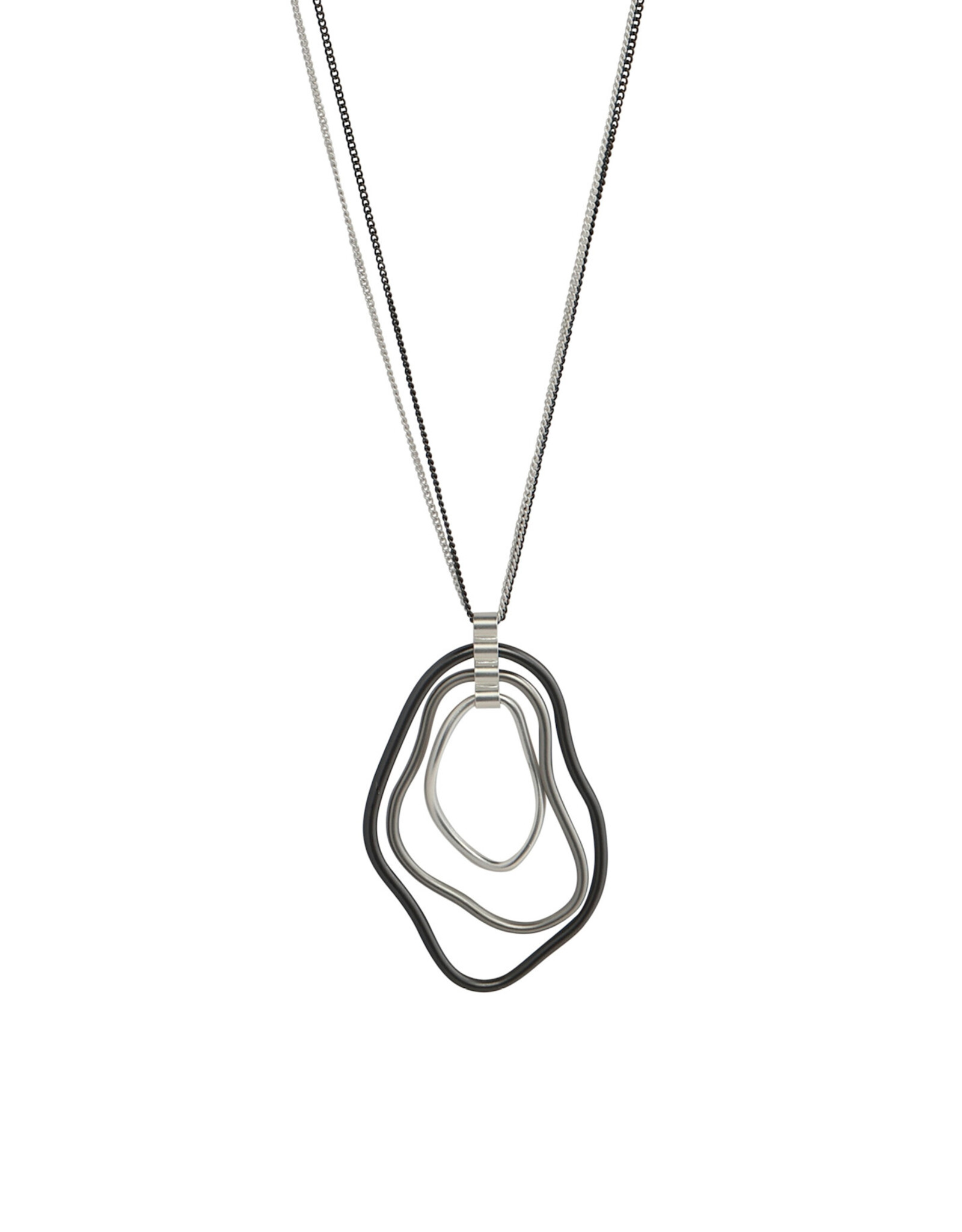 Merx Inc. Merx Mutli Abstract Disk Necklace Silver