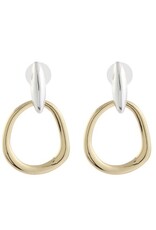 Merx Inc. Merx 2 Tone Drop Hoops Gold