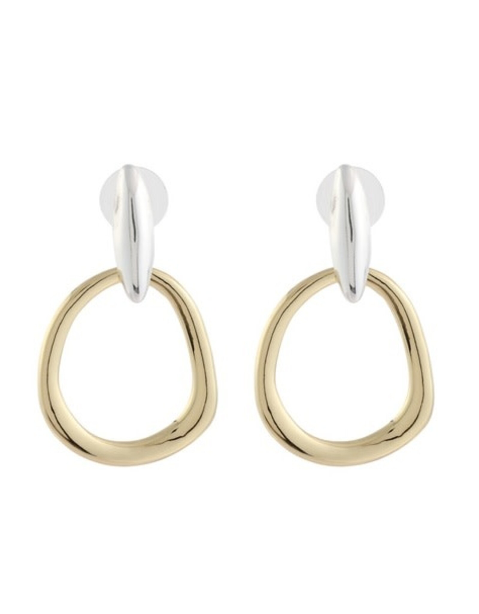 Merx Inc. Merx 2 Tone Drop Hoops Gold