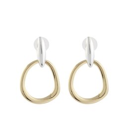 Merx Inc. Merx 2 Tone Drop Hoops Gold