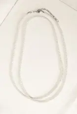By Chance ByChance Long Pearl Necklace - Silver