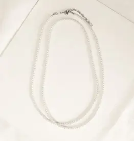 By Chance ByChance Long Pearl Necklace - Silver