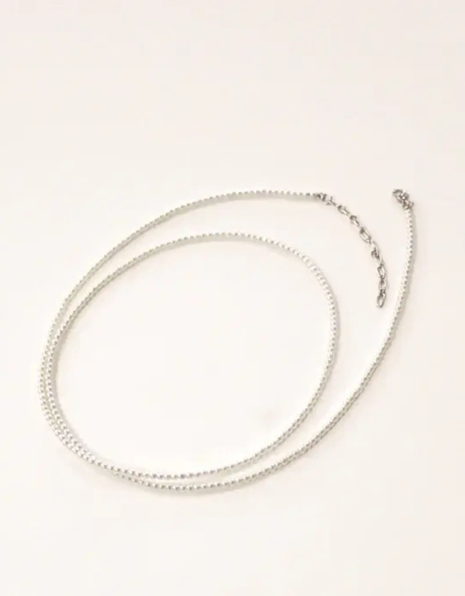 By Chance ByChance Long Pearl Necklace - Silver