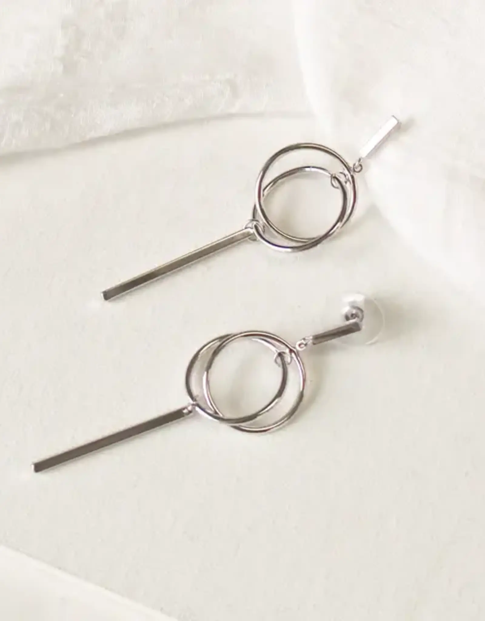 By Chance ByChance Loop Bar Style Earrings Silver