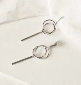 By Chance ByChance Loop Bar Style Earrings Silver