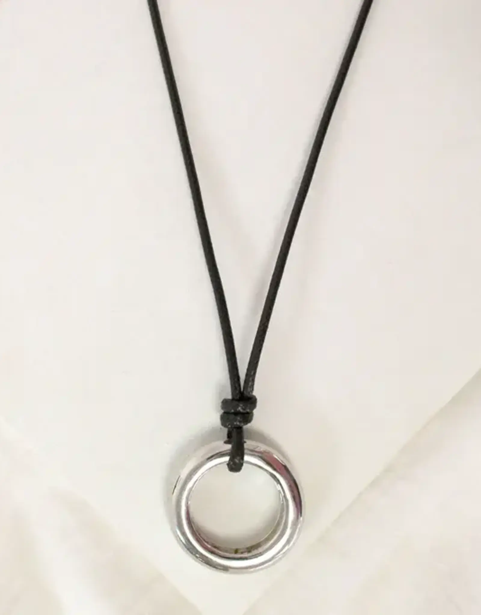 By Chance ByChance O Design Long Necklace - Silver