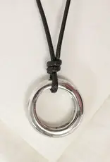 By Chance ByChance O Design Long Necklace - Silver