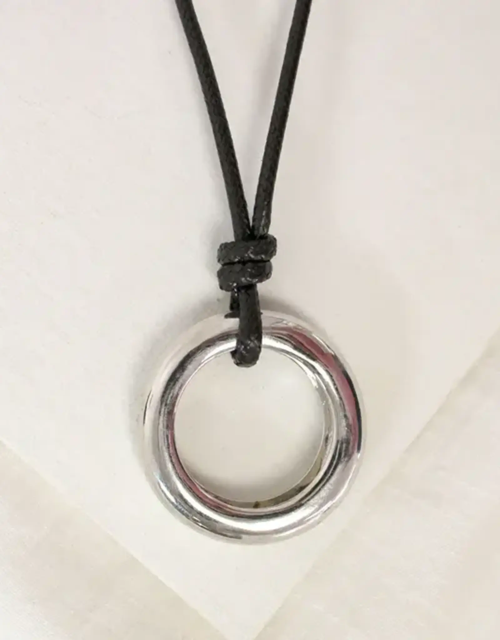 By Chance ByChance O Design Long Necklace - Silver